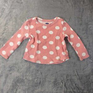 Old Navy 2T Baby Girl Long Sleeve Pink & white Poka‎ dot Modest Spring Fairycore